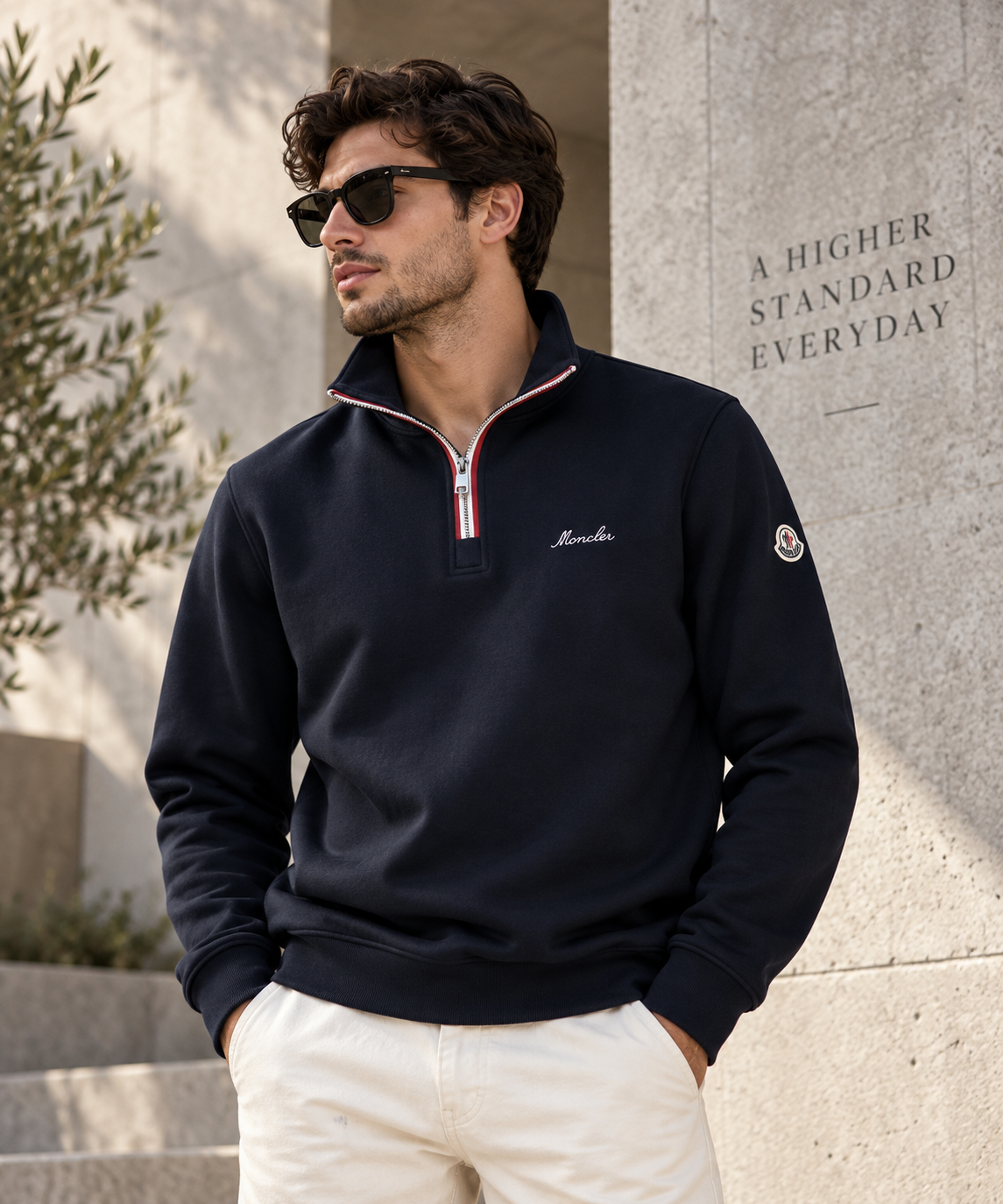 SUPER CLONE MONCLER HALF ZIP SWEAT