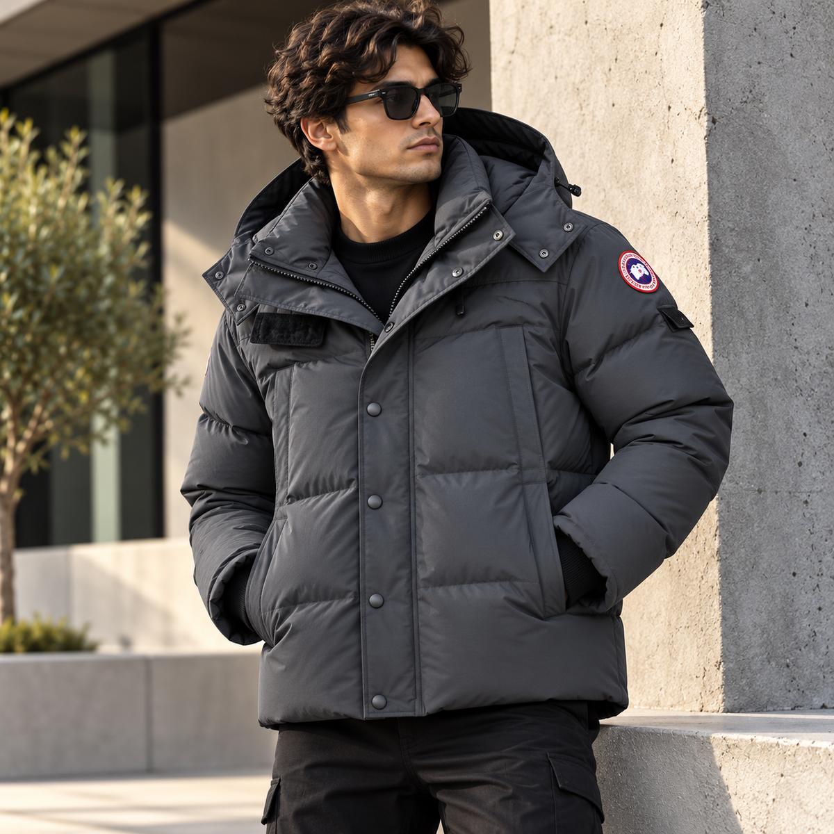 SUPER CLONE WYNDHAM PARKA WITH FUR WITH GHOST AND RED BADGE WITH DUST BAG