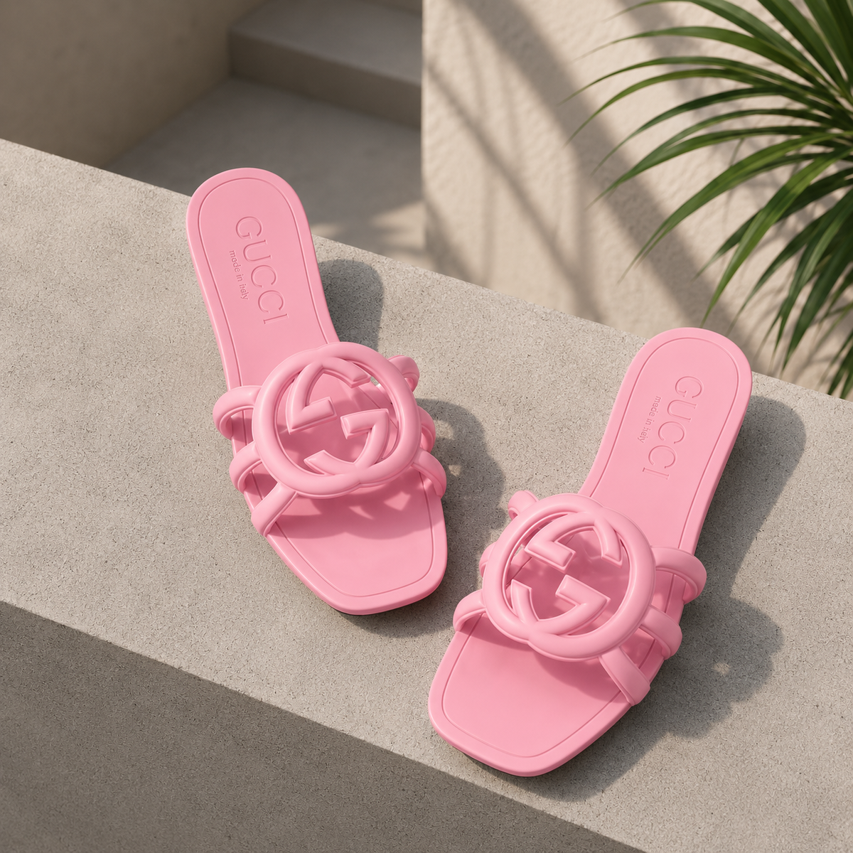 SUPER CLONE WOMENS INTERLOCKING G SLIDE SANDAL SIZES 3 TO 8