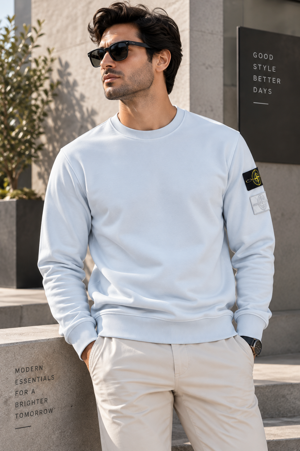 SUPER CLONE STONEY SWEAT WITH DOUBLE BADGE