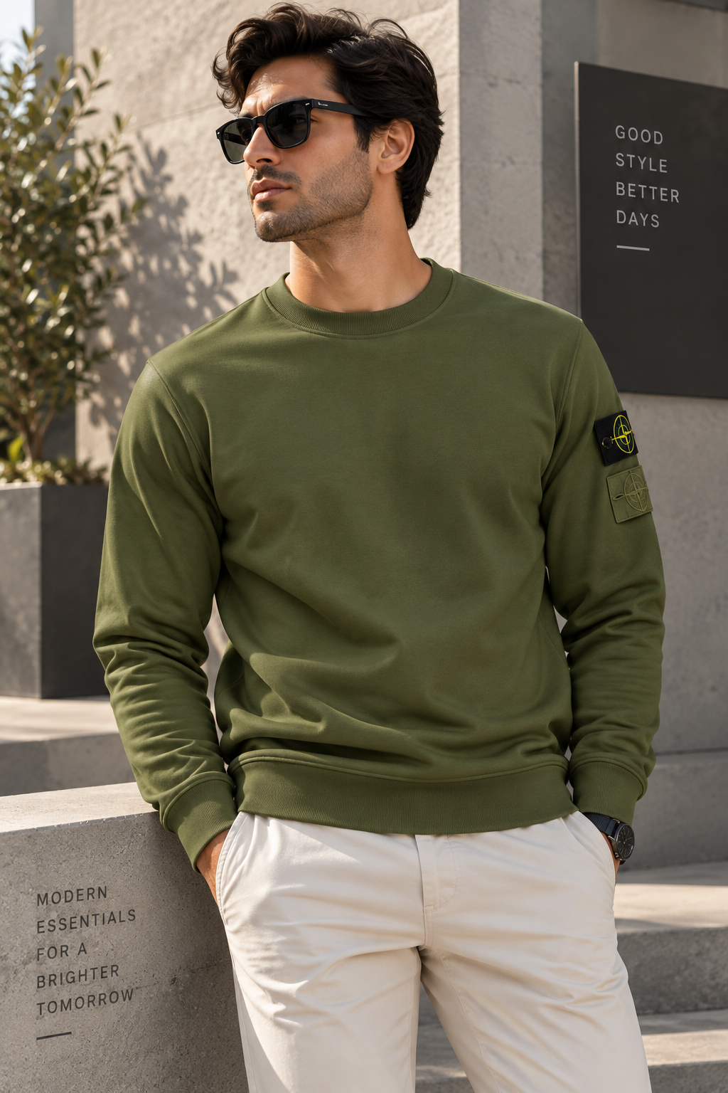 SUPER CLONE STONEY SWEAT WITH DOUBLE BADGE
