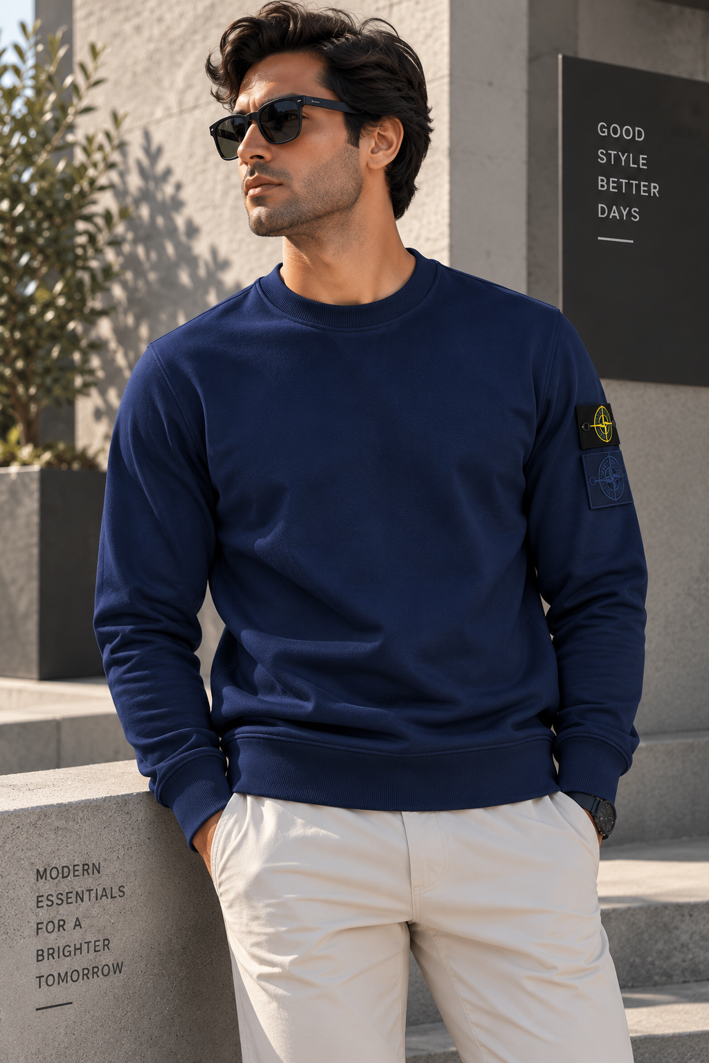 SUPER CLONE STONEY SWEAT WITH DOUBLE BADGE