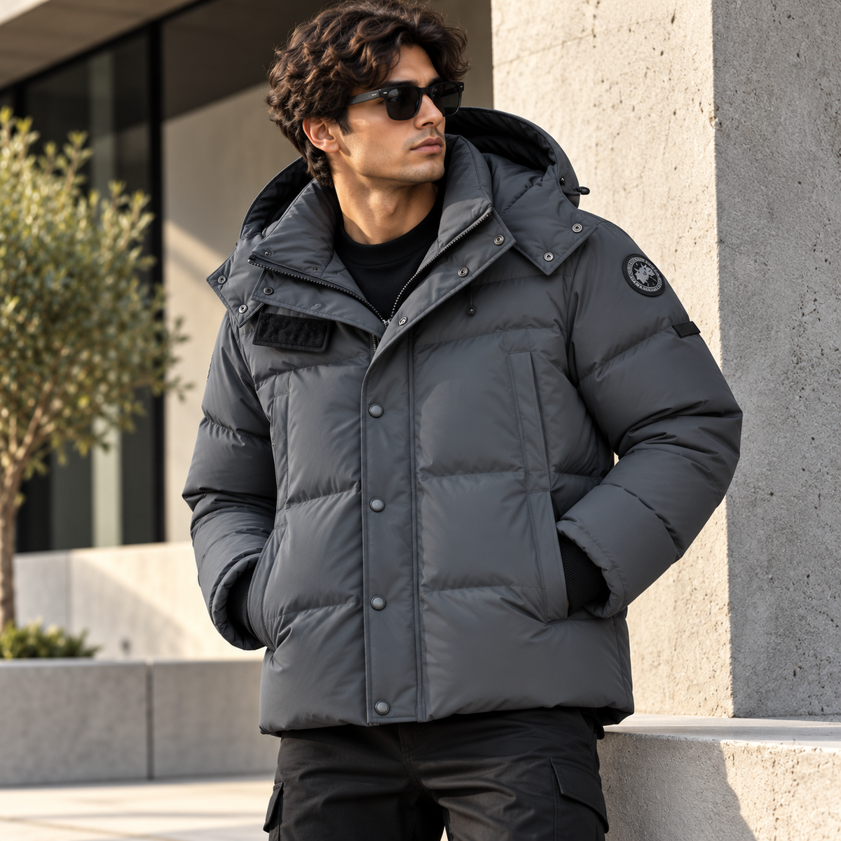 SUPER CLONE WYNDHAM PARKA WITH FUR WITH GHOST AND RED BADGE WITH DUST BAG
