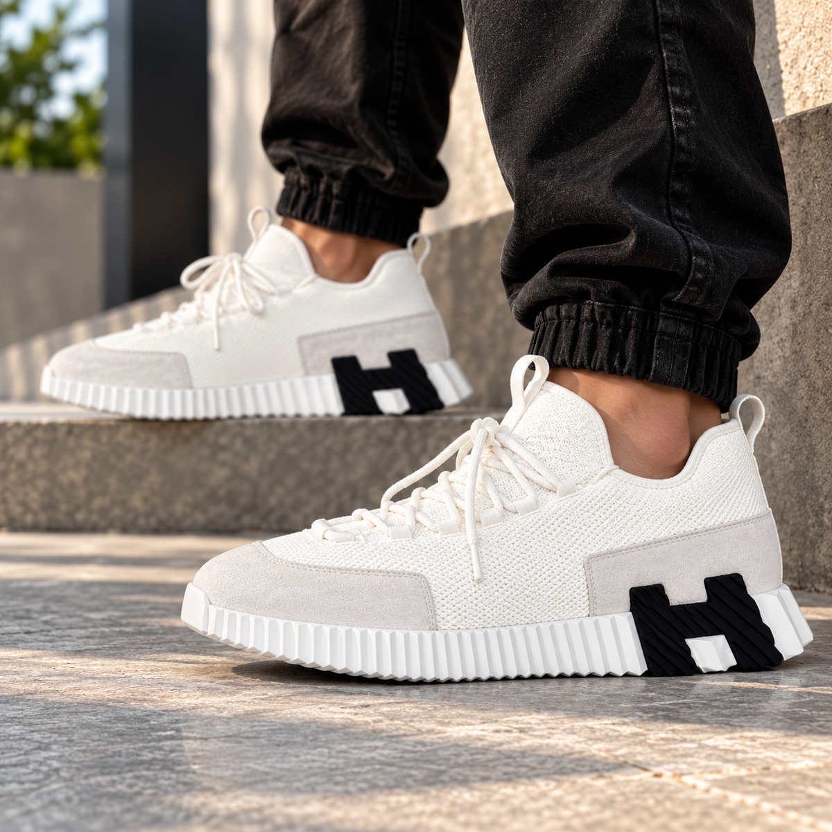 SUPER CLONE HERMES CLOTH LOW TRAINERS