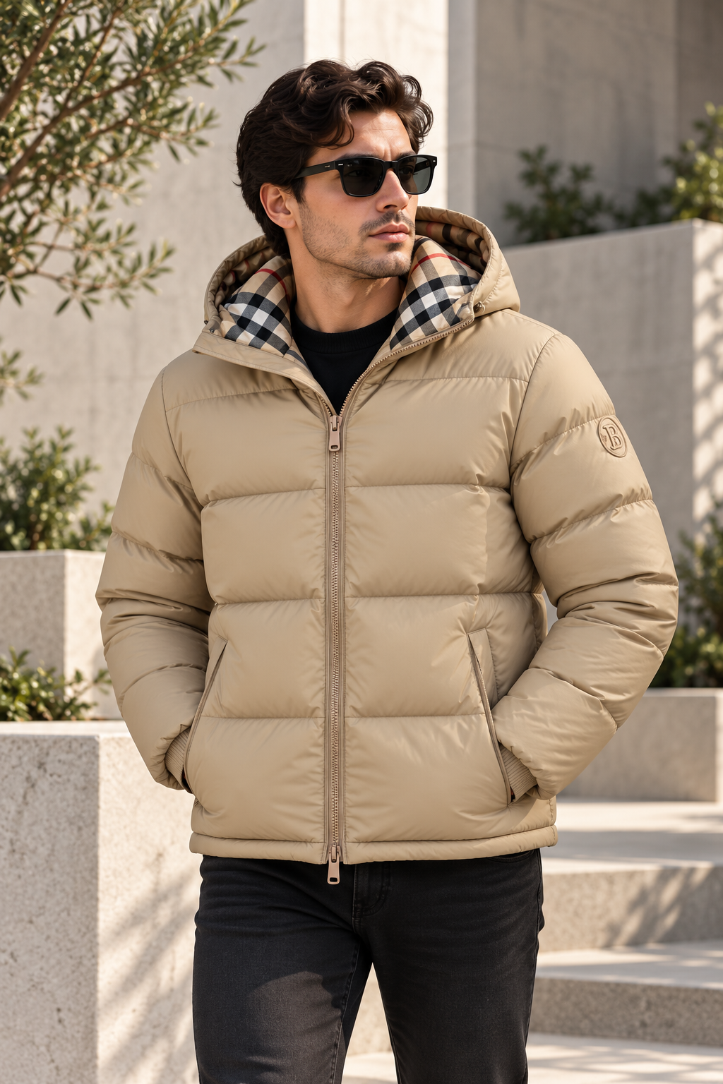 SUPER CLONE BURBERRY DETACHABLE SLEEVES PUFFER COAT