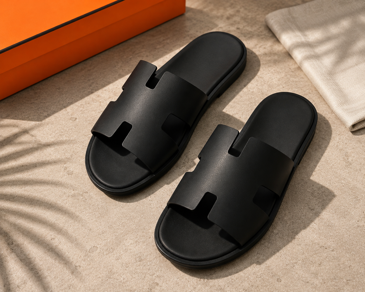 SUPER CLONE HERMES IZMIR SANDAL FULL LEATHER WITH FULL PACKAGING ETC SIZES 7 TO 12