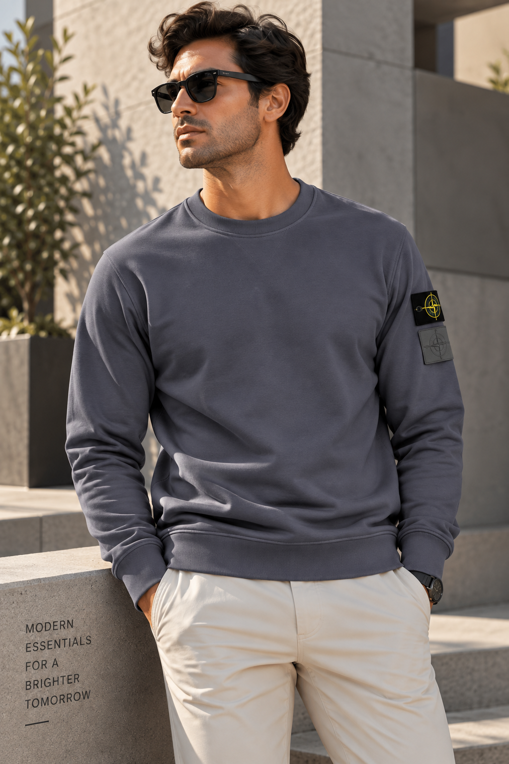 SUPER CLONE STONEY SWEAT WITH DOUBLE BADGE
