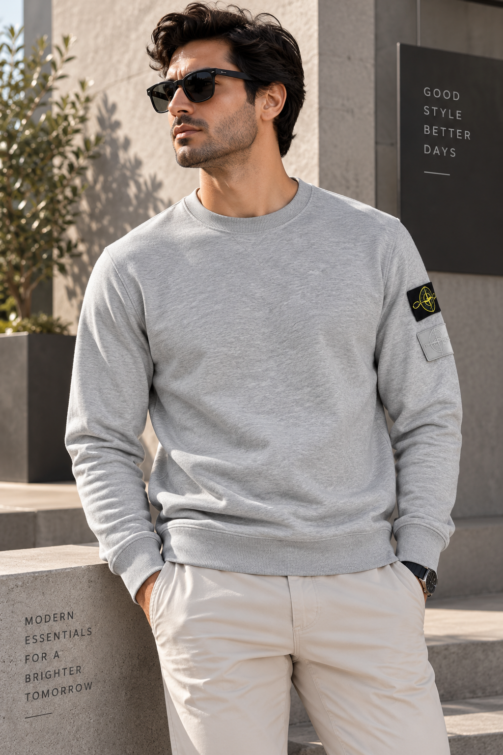 SUPER CLONE STONEY SWEAT WITH DOUBLE BADGE