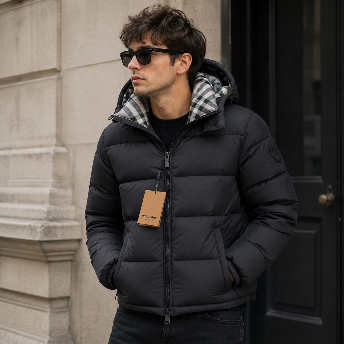 SUPER CLONE BURBERRY DETACHABLE SLEEVES PUFFER COAT