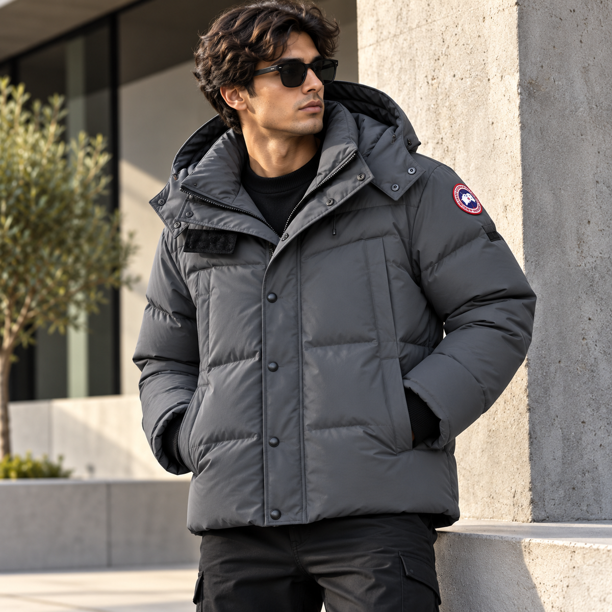 SUPER CLONE WYNDHAM PARKA WITH FUR WITH GHOST  AND RED BADGE WITH DUST BAG