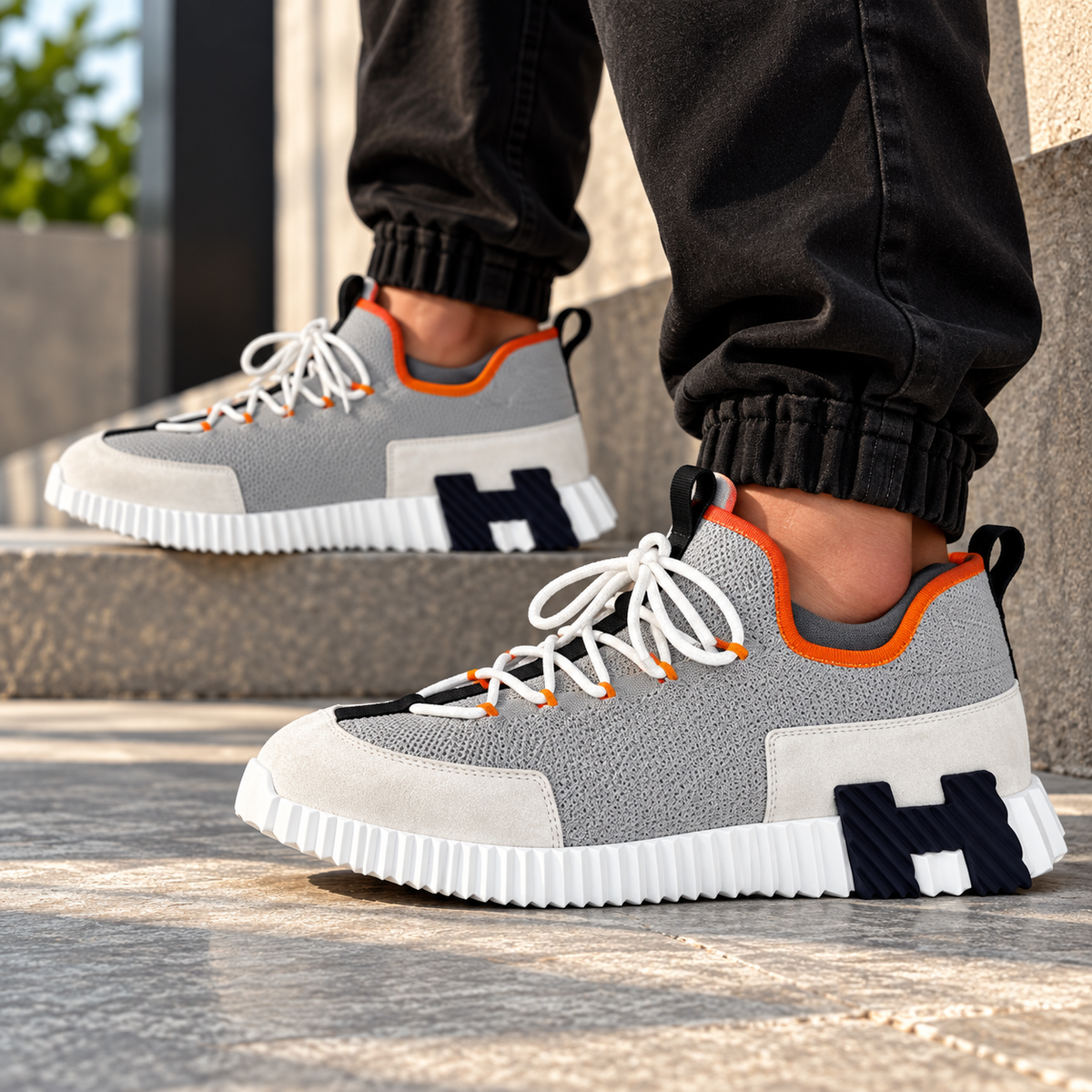 SUPER CLONE HERMES CLOTH LOW TRAINERS
